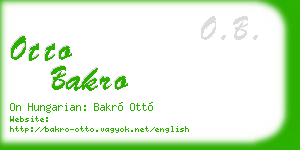 otto bakro business card