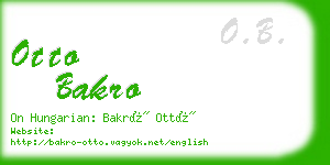 otto bakro business card